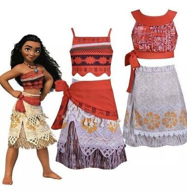 Princess Moana Costume Girls Kids Dress Cosplay Party Birthday Dresses Ebay