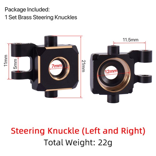 2x Brass Knuckles Steering Block Knuckle per Traxxas RX-4M 1/18 RC Crawler auto - Foto 6 di 14