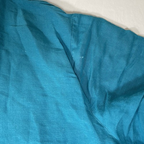 AVENUE Womens Top Size 26/28 Linen Blue Button Down Short Sleeve Shirt - Picture 10 of 11