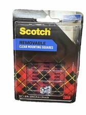 Scotch Removable Clear Mounting Squares, Holds Up To 1/4 Lbs, 0.68 X 0.68, Clear