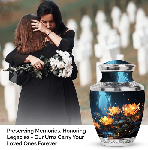 Memorial Urns For Human Ashes Keepsake Four Lilly (10 Inch) Large Urn - Picture 3 of 7
