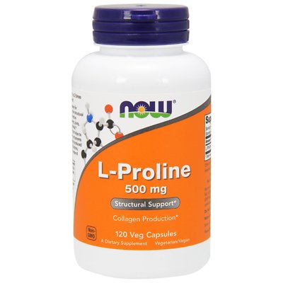 L-Prolin - 120 - 500mg Vcaps von Now Foods - Gelenkgesundheit & Kollagen Aminosäure