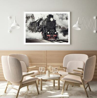 Steam Train with Smoke Photograph Print Premium Poster High Quality choose sizes