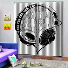 normal headphones can reduce noisePrinting 3D Blockout Curtains Fabric Window
