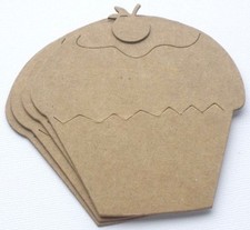 4 BAKERY CUPCAKE - Birthday Chipboard Die Cuts - 3 1/2" x 4 1/2"