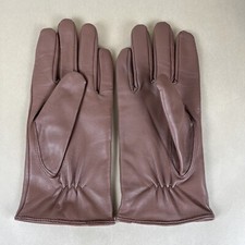 VTG Women Size M/L Soft Leather Driving Gloves Light Brown Lined Warm NWOT