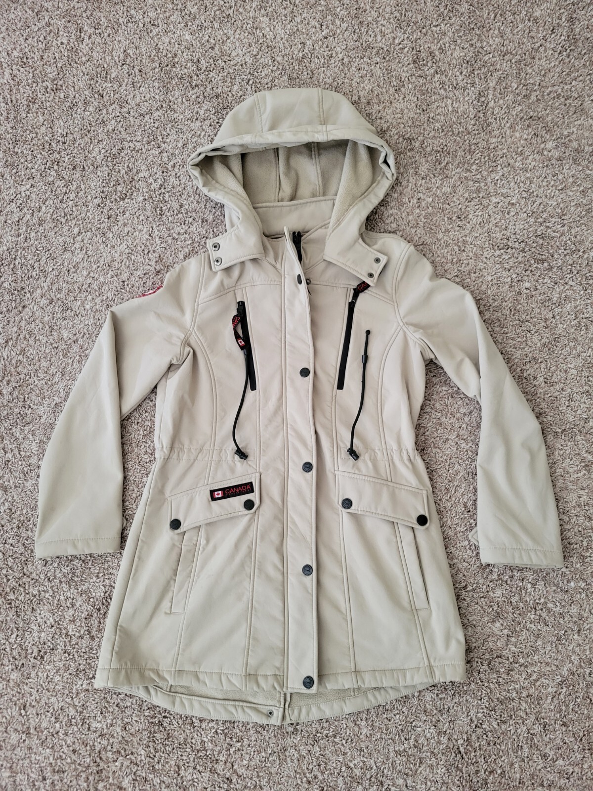 Canada Weather Gear Coat Womens Medium Cream Parka Jacket Winter Anorak