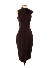 ASOS Burgundy Midi Dress Bow Neck Tie - 4
