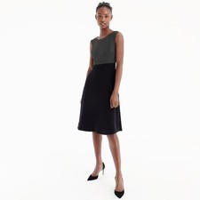 NWT JCrew A-Line Combo Dress in Pindot Size P0