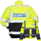 Yellow Navy Reflective Security Hi Vis Bomber Jacket Printed Work Coat High Viz
