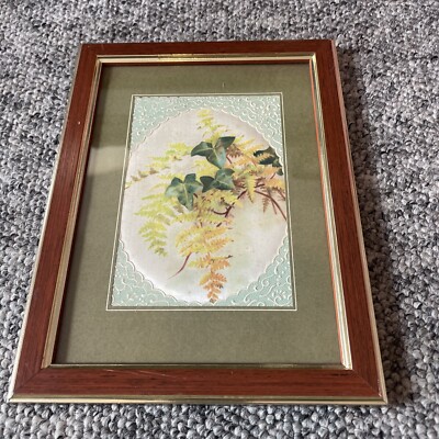 Vintage Framed & Glazed Silk Botanical 3D Intricate Print