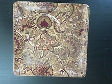 Surrey Ceramics England Studio Pottery Square Saucer Floral Design