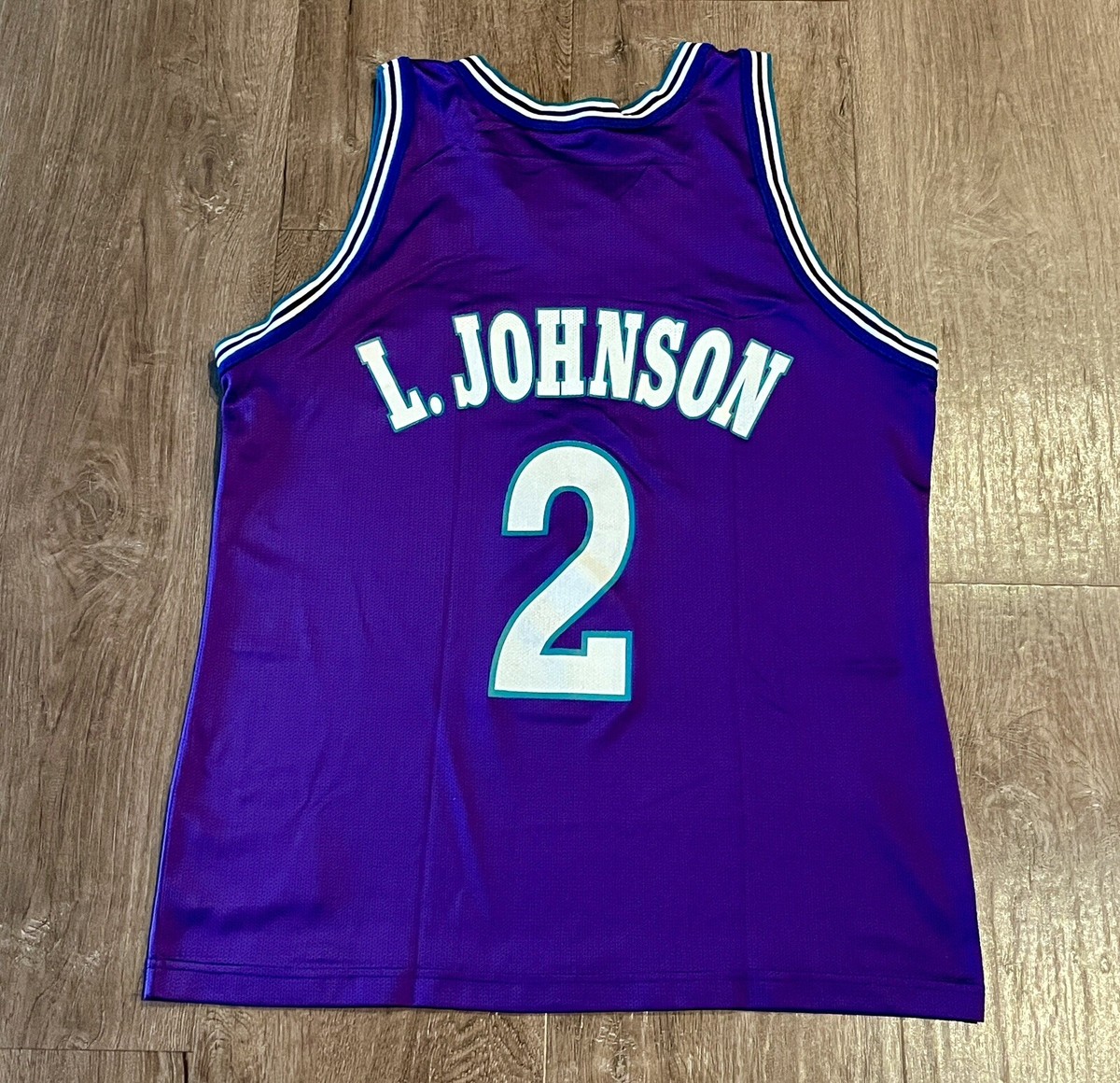 CHARLOTTE JOHNSON ユニフォーム 44サイズ 90s Vintage 90's Champion Charlotte Hornets Larry Johnson NBA