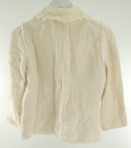 Dolce & Gabbana Hemp/Flax Fringed Jacket in Ecru Size EU 38 - Picture 2 of 10