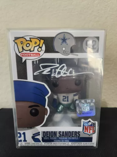 Deion Sanders Dallas Cowboys Autographed Funko Pop 92 (Unopened)
