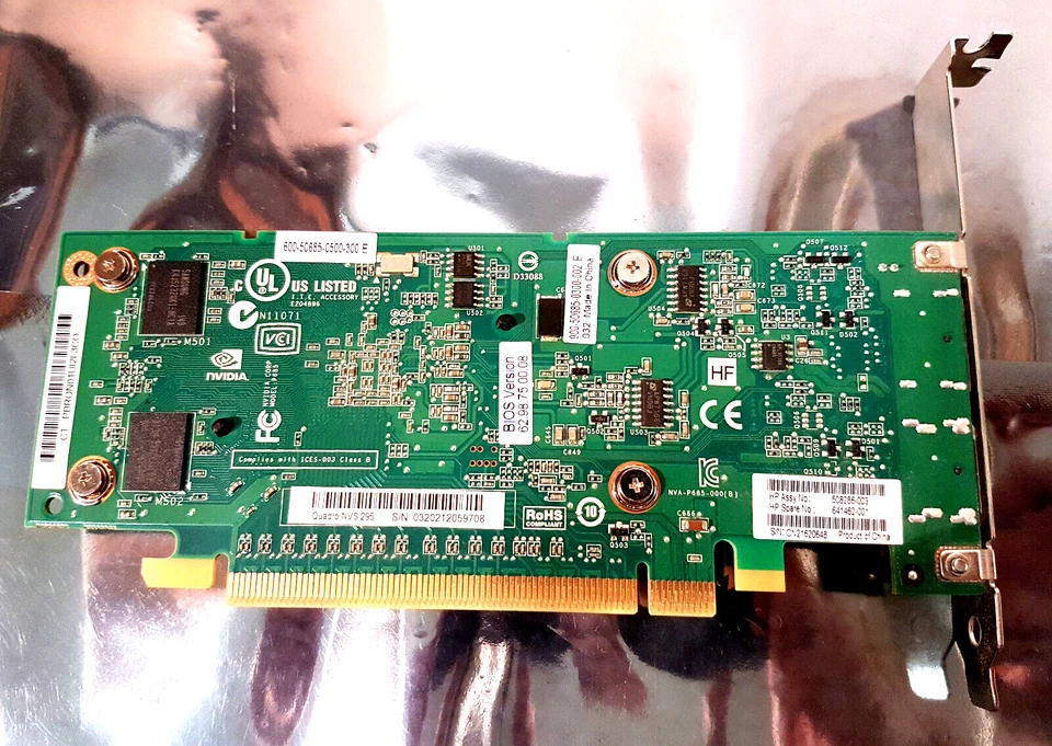 nVidia Quadro NVS 295 256MB PCI-E Video Graphics Card Elite 8200 T3500 - Image 4 of 4