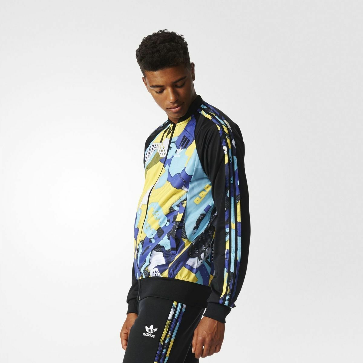 NWT~Adidas MONTAGE AOP Track sweat shirt Jacket superstar top firebird~Mens sz L image 3