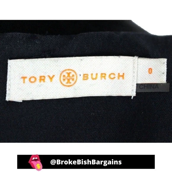 Abito tubino cocktail nero Tory Burch floreale impreziosito colletto taglia donna 0