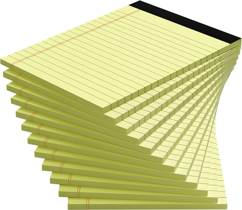 Blocs de notas amarillos, paquete de 12 almohadillas legales de 4x6 pulgadas, bloc de notas de papel forrado, perforado - Imagen 9 de 12