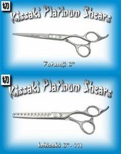 Kissaki 6.0" Hair Cutting Scissors  11 tooth Thinning Shears Satin Finish Combo