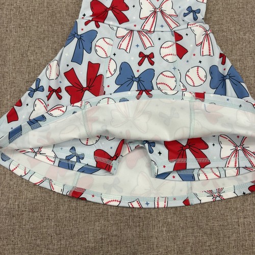 Sister Kids Girls Athletic Clothing 4thof July Bow Baseball Sport Yoga Set - Picture 2 of 8
