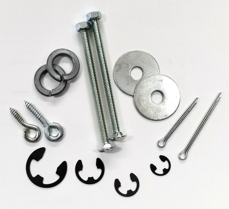 LOT USA HARDWARE, CIR-CLIPS,CARRIAGE BOLTS, WASHERS, COTTER PINS, and SCREW EYES