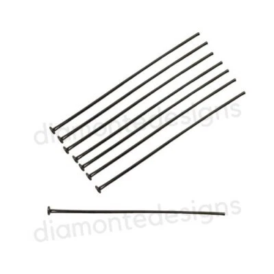 Alfileres de cabeza de color negro 100 x 42 mm hallazgos de joyería artesanía GRATIS UK P+P F47