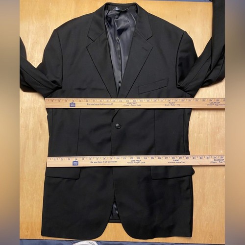 John Alexander 100% Worsted Wool Black Suit Jacket Blazer 46R - Picture 3 of 10