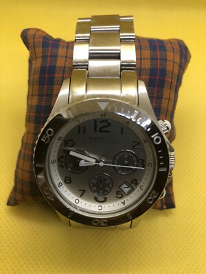 Marc jacobs watch MBM3155 Marc Jacobs Marc Chronograph Silver Dial Silver Steel Strap  main image 3