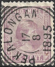 Netherlands Indies Scott 27 F/VF Used SOTN Cancel PEKALONGAN Issued 1892.