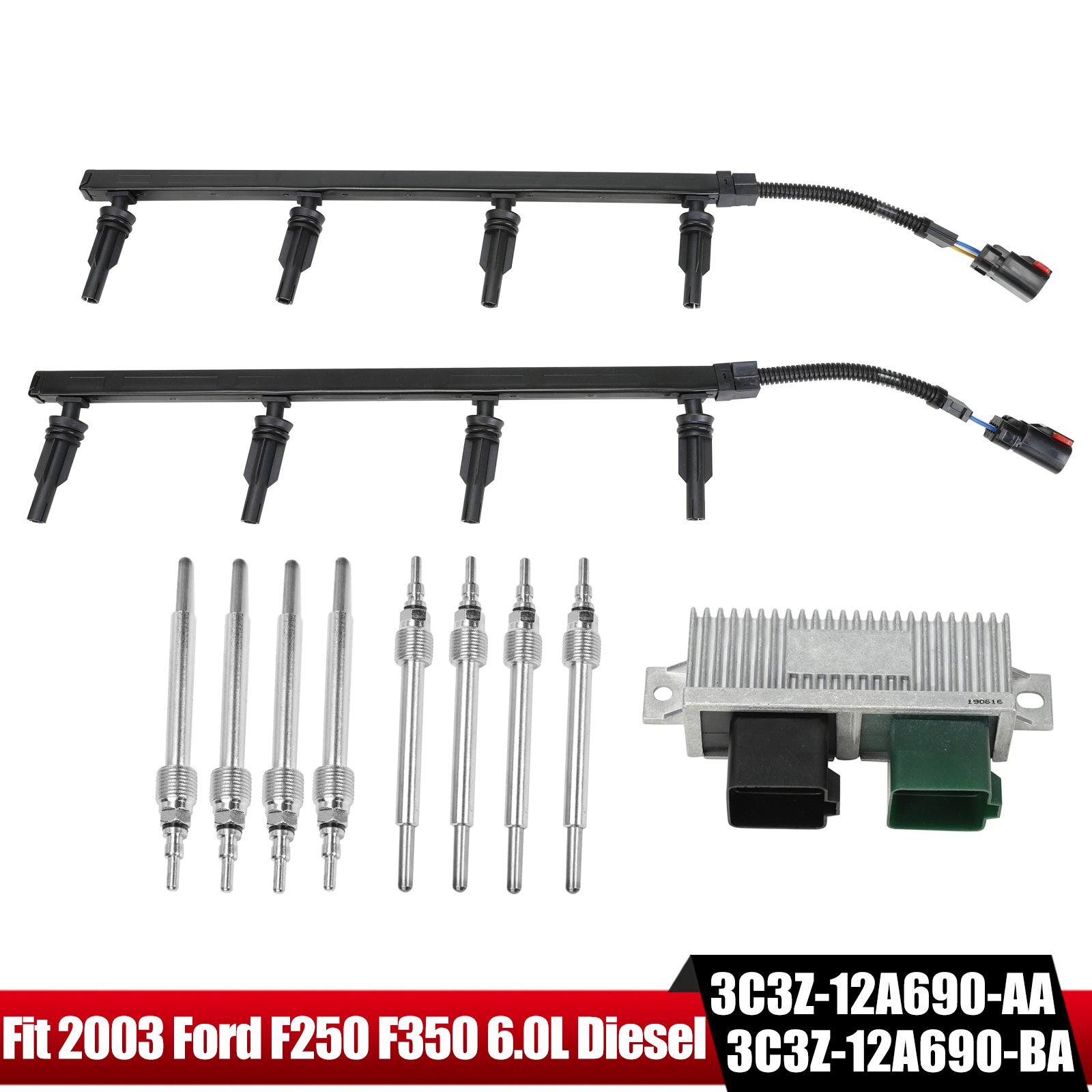 For 2003 03 Ford 6.0 6.0L Powerstroke Glow Plugs Harnesses