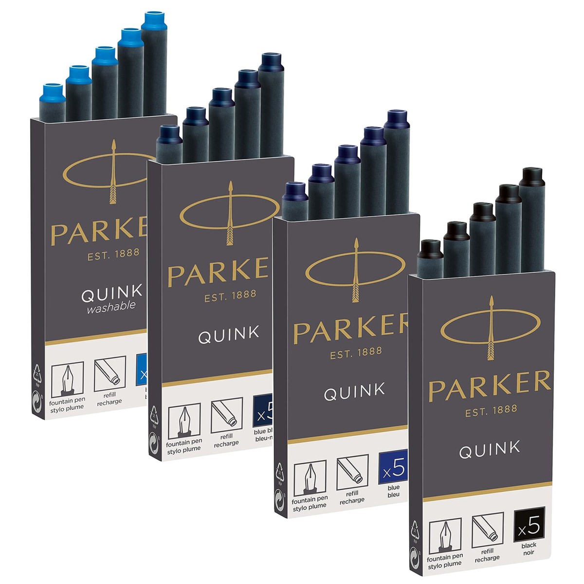 Lamy Parker Quink Ink Colours PARKER Quink Ink Cartridges For