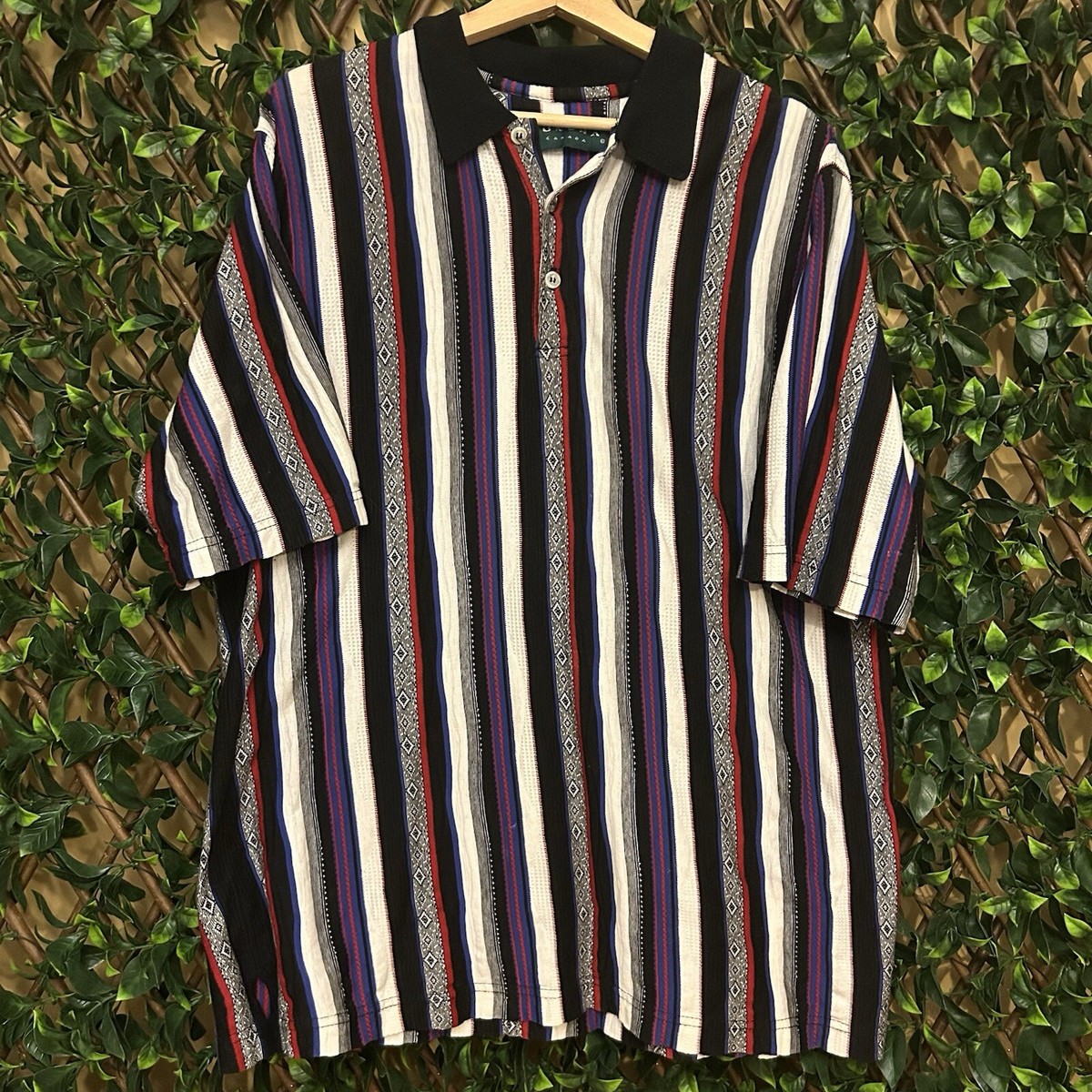 Vintage Tundra Polo Shirt Men's Large Multicolor Cotton 3D Vintage Tundra Polo Shirt Men's Large Multicolor Cotton 3D