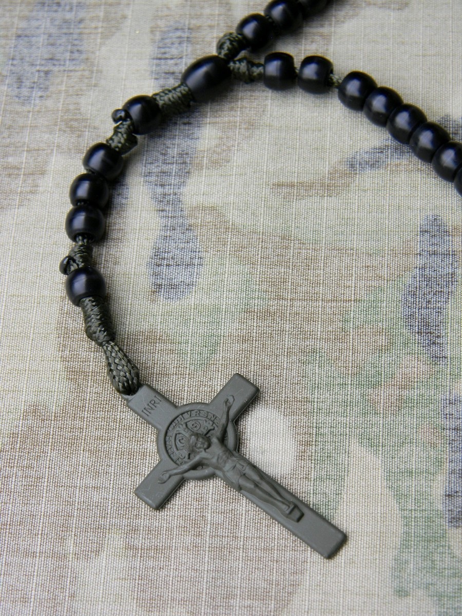 Rosario Cordon Militar Metal con Guindo Sagrado Corazon - Sa