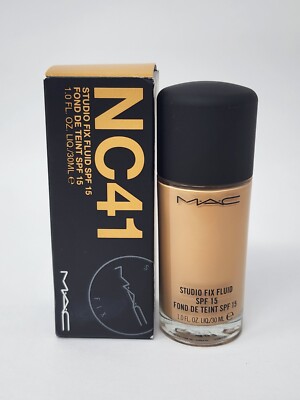 New Authentic MAC Cosmetics Studio Fix Fluid SPF 15 Foundation NC41