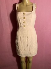 Nasty Gal Womens Pink Polyester Sleeveless Button-Up Square Neck Mini Dress Sz 4