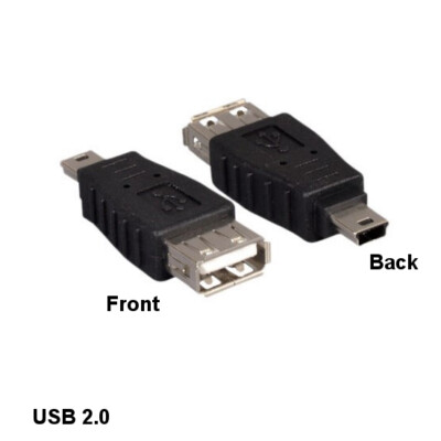 Kentek USB 2.0 A Female to Mini B 5Pin Male Converter Coupler Camera PDA MP3 PS3