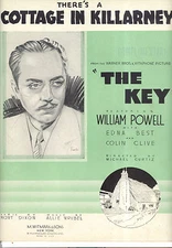THE KEY Sheet Music "There's A Cottage In Killarney" William Powell