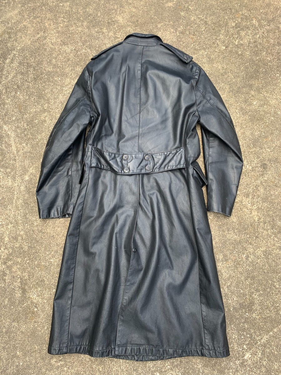 Vintage 1950's Richmond Brothers Leather Motorcycle Trench Coat