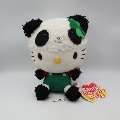 Hello Kitty C0602 Sanrio Eikoh 2005 Panda Costume Plush 6'' TAG Toy Doll Japan