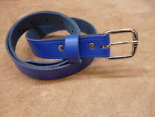 Blue 38 mm Wide Hand Made Real Leather Belt 1 1//2 inch Trouser XL XX Large w5f
