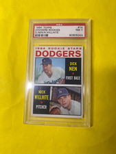 1964 TOPPS 1964 ROOKIE STARS DODGERS DICK NEN & NICK WILLHITE #14 GRADED PSA 7