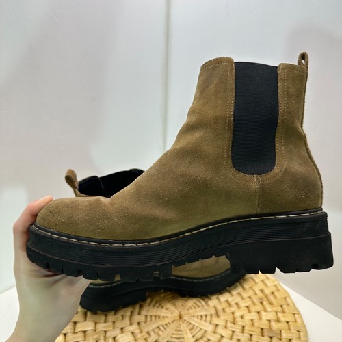 Marc Fisher Womens Shoes Padmia Boots Size 10 Brown Suede Lug Sole Chelsea Ankle - Picture 10 of 13
