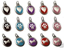 ENGRAVED Dog Pet ID Tags Paw Identity Name Collar Disc Personalised Engraving