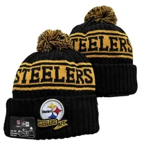 Pittsburgh Steelers New Era Beanie Knit Pom Winter NFL teams Hat NEW US SHIP 😏