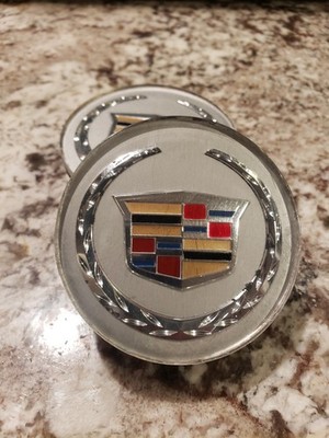 9597375 Cadillac Center Caps (2) STS, CTS, ATS, SRX, and DTS 2 5/8'' OEM