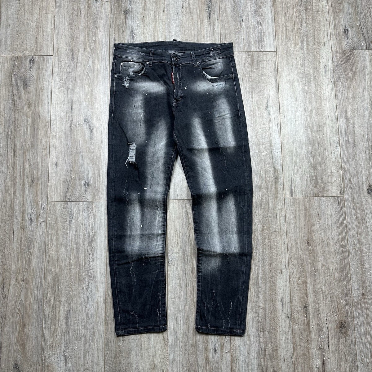 Dsquared2 Y2K Distressed Biker Denim Jeans Gray Mens Size 50 | eBay