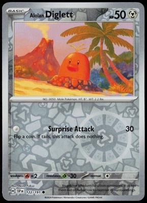 Alolan Diglett - Reverse Holo # 122/191 SSP NM