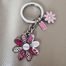Coach flower motif key ring charm keychain