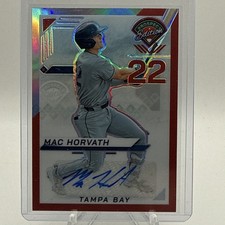 Mac Horvath 2025 Panini Prospect Edition Holo Red Prizm Auto /199 Tampa Bay Rays